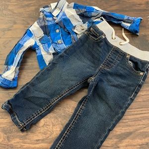 Jeans and polo button up